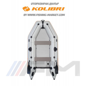 KOLIBRI - Надуваема моторна лодка с твърдо дъно KM-280 Air Deck светло сива